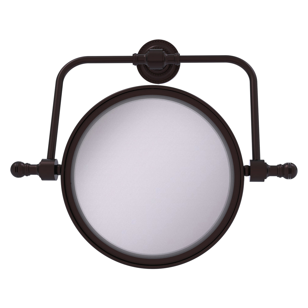 Allied Brass Retro Dot 7-in x 8-in Antique Bronze Double-Sided Magnifying Wall-Mounted Vanity Mirror