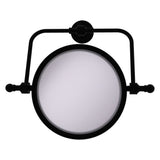 Allied Brass Retro Wave 7-in x 8-in Matte Black Double-Sided 3X Magnifying Wall-Mounted Vanity Mirror
