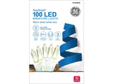 GE StayBright 100-Count 24.7-ft Warm White LED Plug-In Christmas String Lights, White Wire