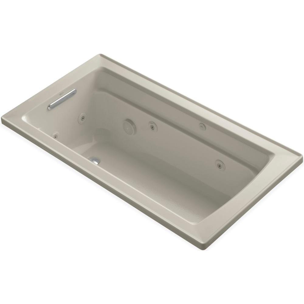 Archer 5 ft. Acrylic Rectangular Drop-in Whirlpool Bathtub in White - Super Arbor