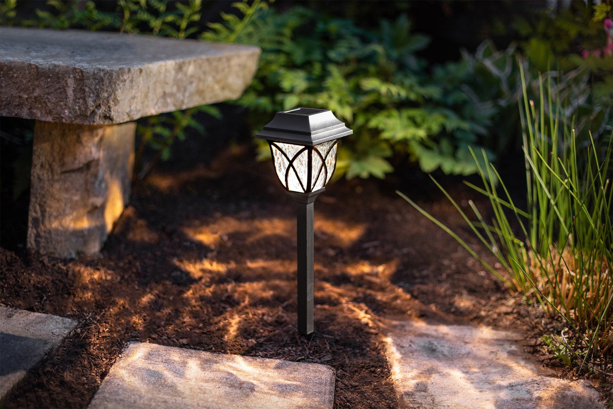 Portfolio 12x Brighter 0.5-Watt Black Solar Integrated LED Path Light Kit, 14.4 Lumens, Warm 3500K