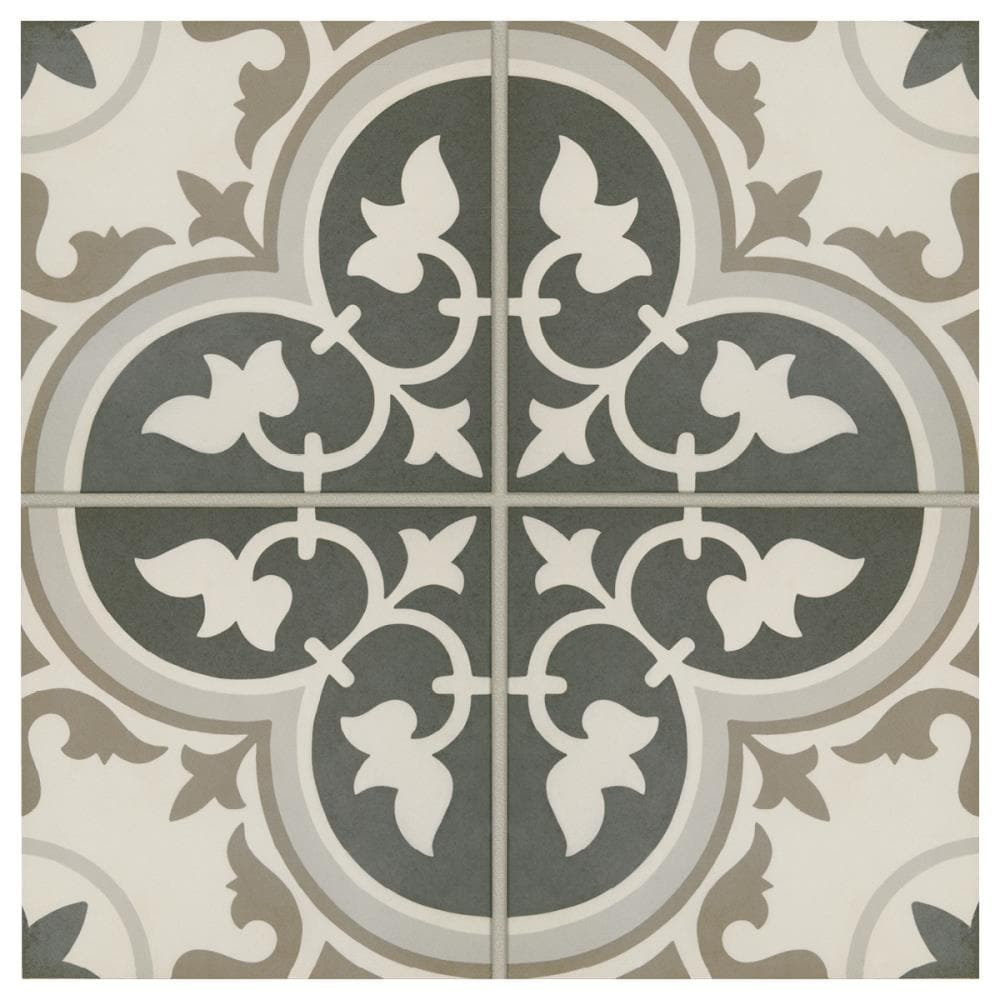 Mohawk ForeverStyle Floret 8-in x 8-in Matte Porcelain Encaustic Floor and Wall Tile product image