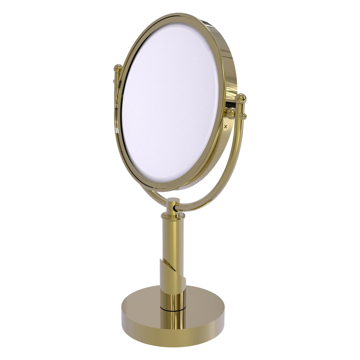 Allied Brass Soho 8-in x 15-in Polished Brass Double-Sided Magnifying Countertop Vanity Mirror