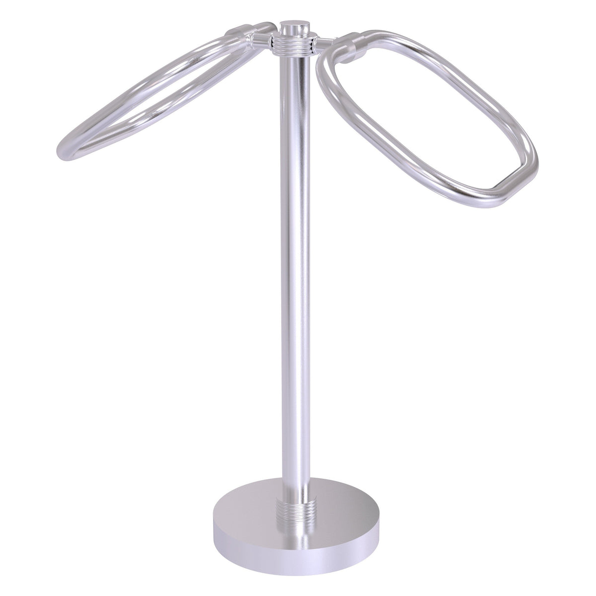 Allied Brass Satin Chrome Freestanding Countertop Double Towel Ring