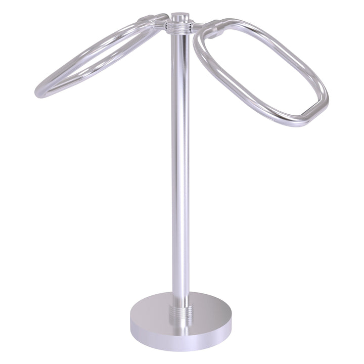 Allied Brass Satin Chrome Freestanding Countertop Double Towel Ring