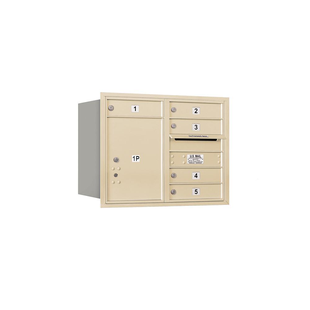 3700 Horizontal Series 5-Compartment with 1-Parcel Locker Recessed Mount Mailbox - Super Arbor