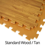 Greatmats Wood Grain Reversible Standard Wood/Tan 24 in. x 24 in. x 0.5 in. Foam Interlocking Floor Tile (Case of 25)