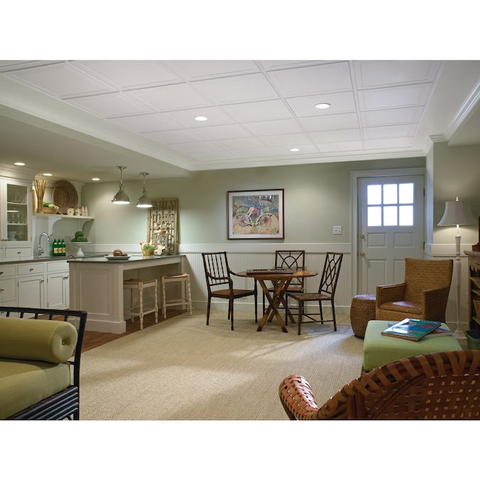 Armstrong Ceilings 2-ft x 2-ft Single Raised White Mineral Fiber Drop Ceiling Tile (6-Pack, 24-sq ft / Case)