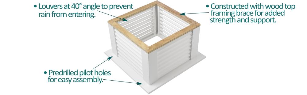 Good Directions Newtown 26-in x 32-in White Vinyl Cupola with Wood Roof