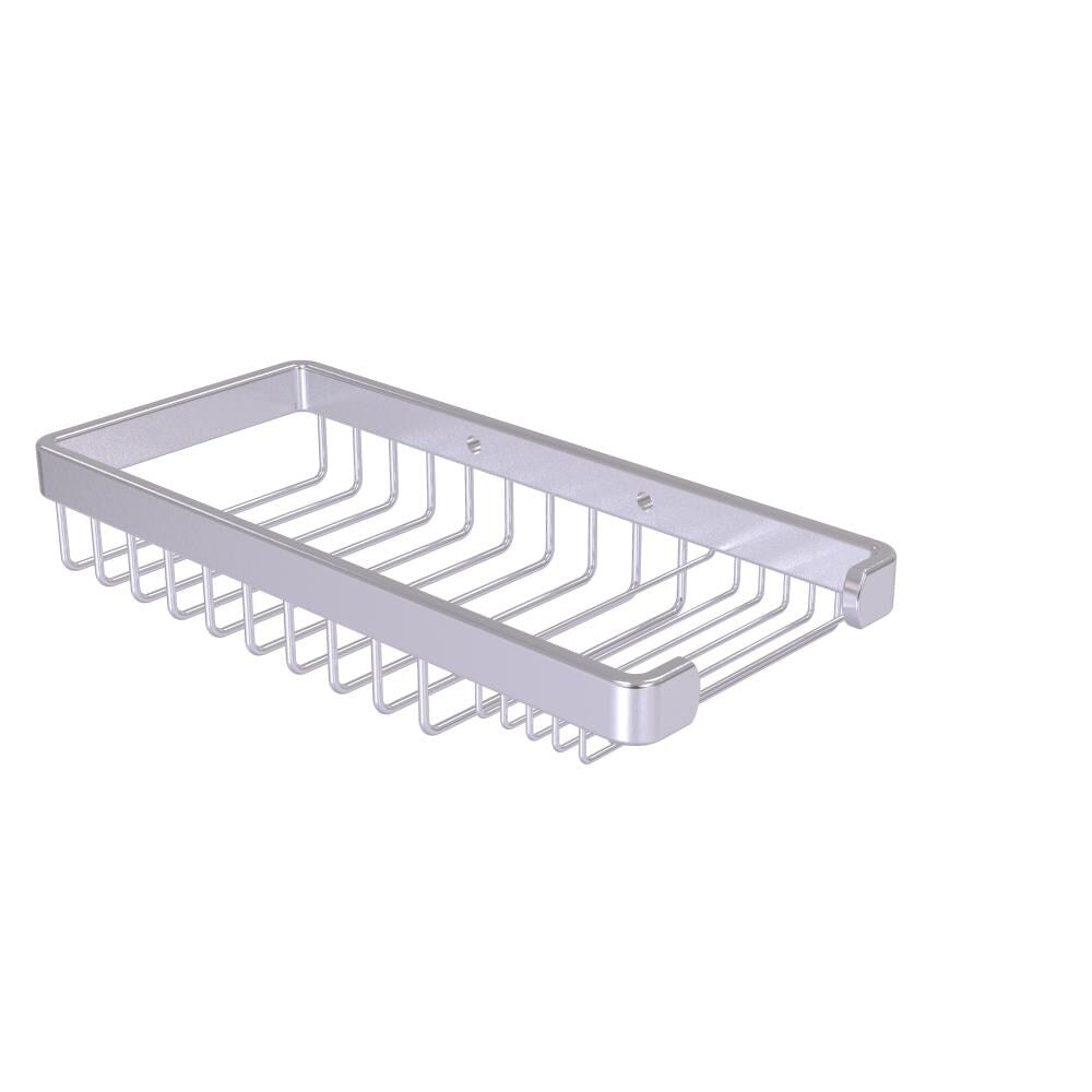Allied Brass 1.8-in H Screw-Mount Solid Brass Satin Chrome Hanging Shower Caddy