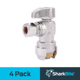 SharkBite 4-Pack Brass 1/2-in Push-to-Connect x 3/8-in OD Compression Quarter Turn Angle Valve
