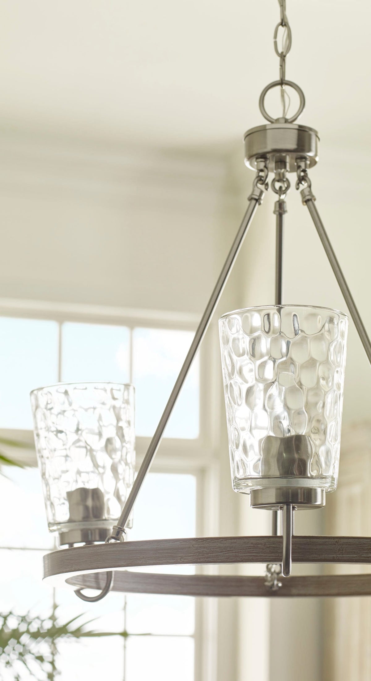 Progress Lighting Tiana 3-Light Brushed Nickel Coastal Chandelier