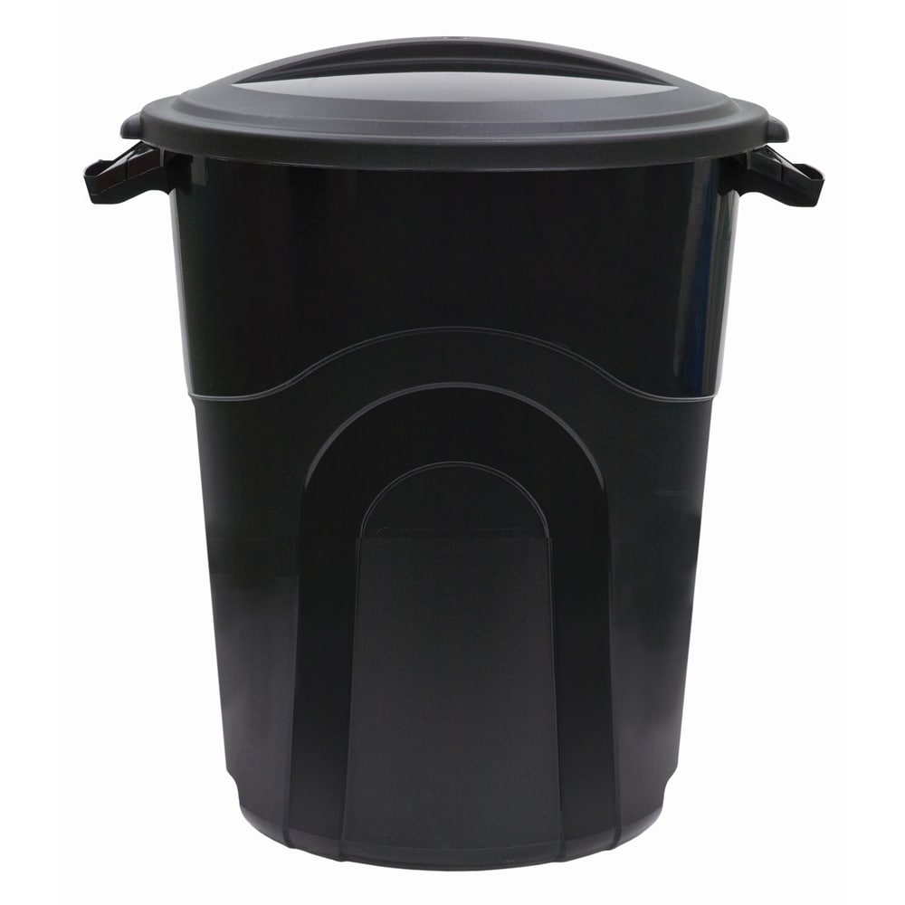 Blue Hawk 20-Gallon Black Plastic Trash Can with Lid
