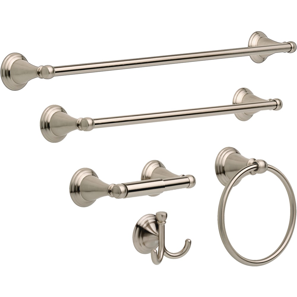 Delta Windemere 24-in Brushed Nickel Wall Mount Double Towel Bar