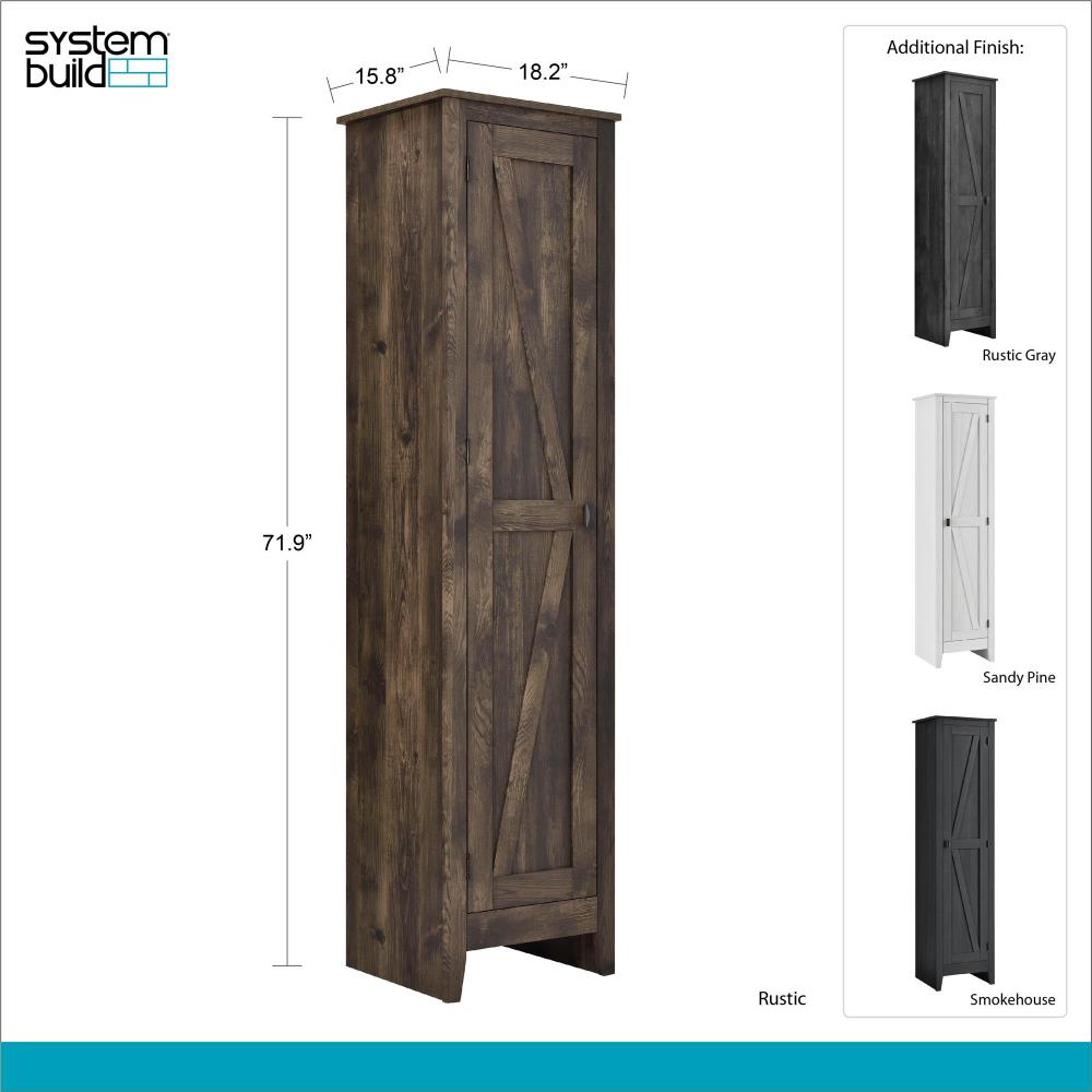 Ameriwood Home Winthrop Rustic Black Oak Reclaimed Wood Pantry