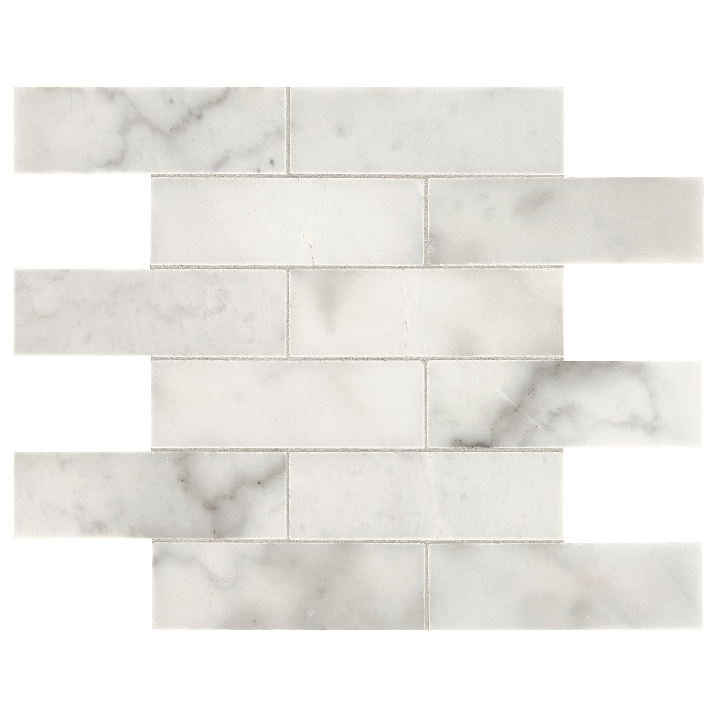 Daltile Genuine Stone Sterling White 11-in x 14-in Unglazed Natural stone Marble Marble look Mosaic Floor and Wall Tile product image