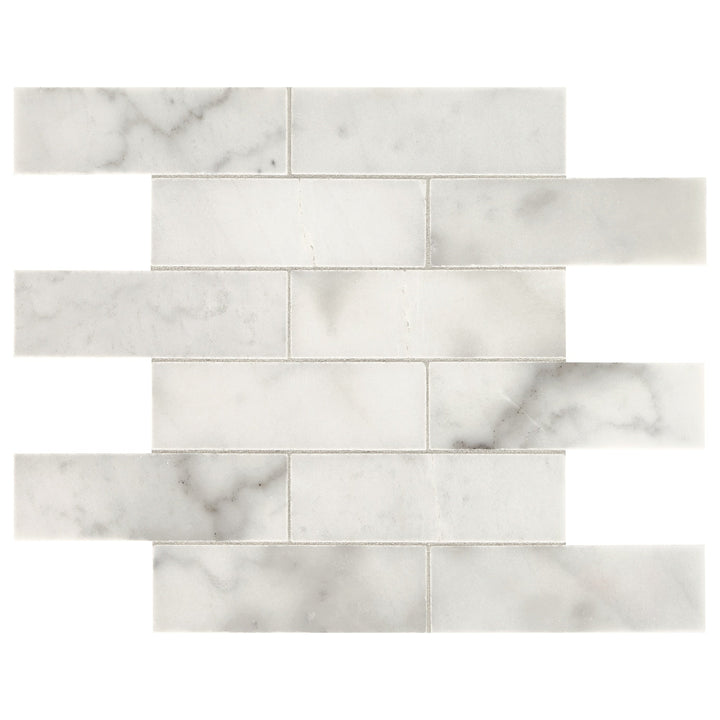 Daltile Genuine Stone Sterling White 11-in x 14-in Unglazed Natural stone Marble Marble look Mosaic Floor and Wall Tile product image