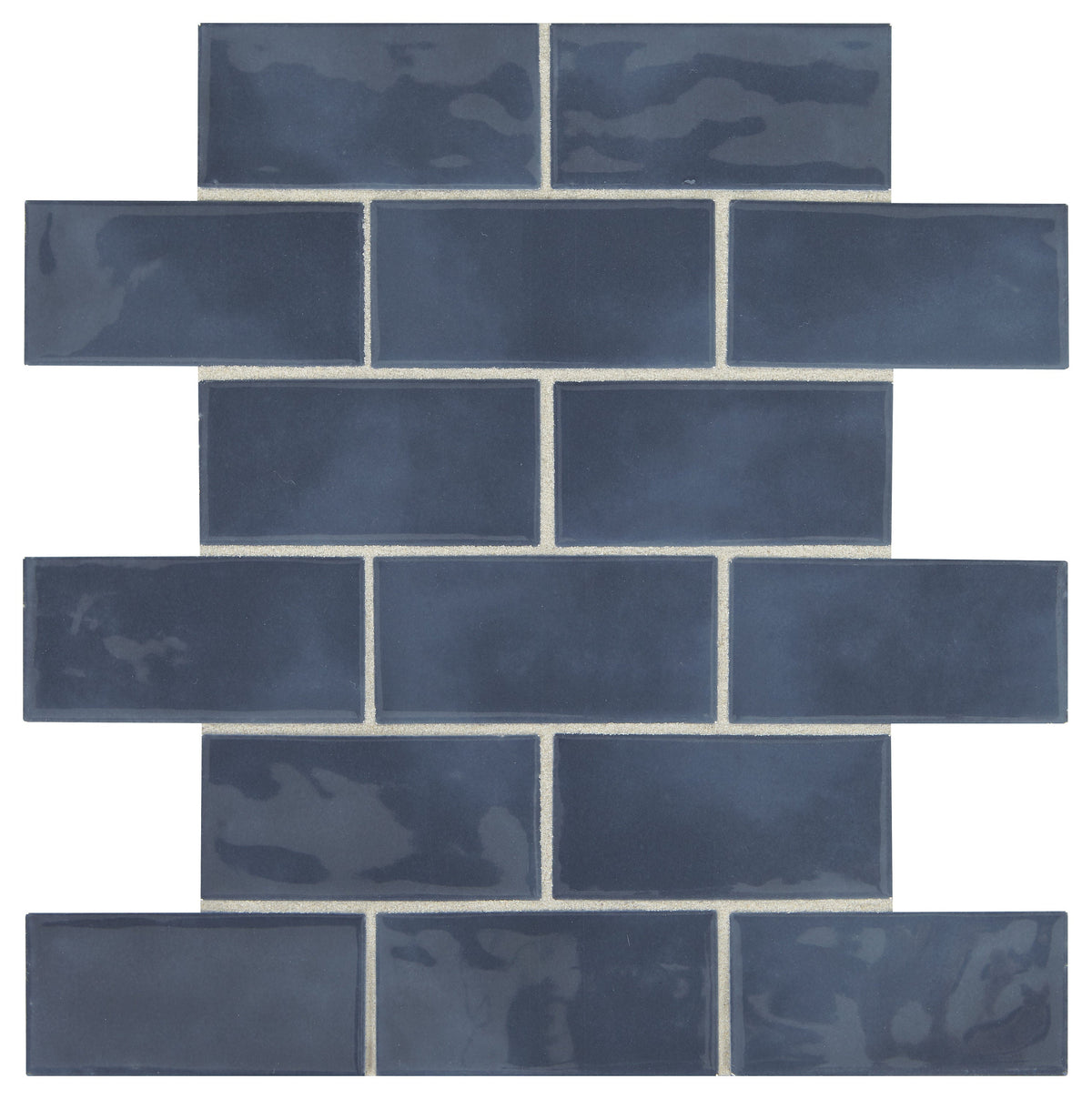 American Olean Union View Suede Blue 12-in x 12-in Glossy Ceramic Brick/Mosaic Wall Tile, 0.83-sq ft per Piece