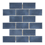 American Olean Union View Suede Blue 12-in x 12-in Glossy Ceramic Brick/Mosaic Wall Tile, 0.83-sq ft per Piece