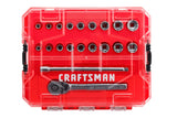 CRAFTSMAN VERSASTACK 20-Piece Standard (SAE) and Metric 1/4-in Drive Mechanics Tool Set, Polished Chrome, Hard Case