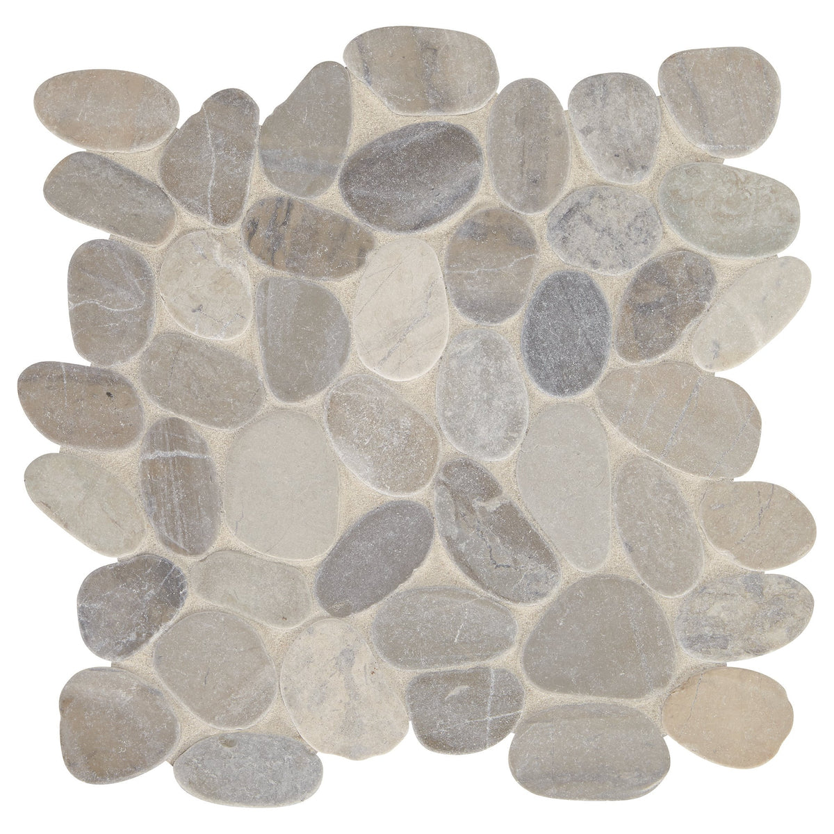 Daltile Delfino Stone Bali Gray Blend 12-in x 12-in Unglazed Natural stone Mixed Pebble Mosaic Floor and Wall Tile product image