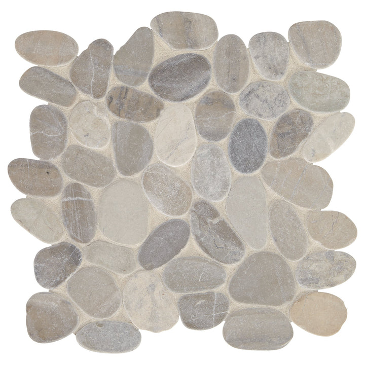 Daltile Delfino Stone Bali Gray Blend 12-in x 12-in Unglazed Natural stone Mixed Pebble Mosaic Floor and Wall Tile product image