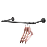 1/2 in. x 2 ft. L Black Pipe Wall Mounted Clothing Rack Kit