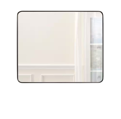 BELLA 30 in. W x 36 in. H Rectangular Aluminum Framed Wall-Mounted Bathroom Vanity Mirror in Matte Black