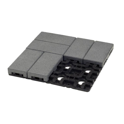 4 in. x 8 in. Waterwheel Composite Resurfacing Paver Grid System (8 Pavers and 1 Grid) - Super Arbor
