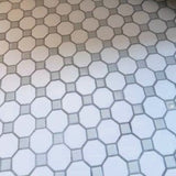 Octagon and Dot Matte White with Gray Dot 12 in. x 12 in. Glazed Ceramic Mosaic Tile (10 sq. ft./case) - Super Arbor