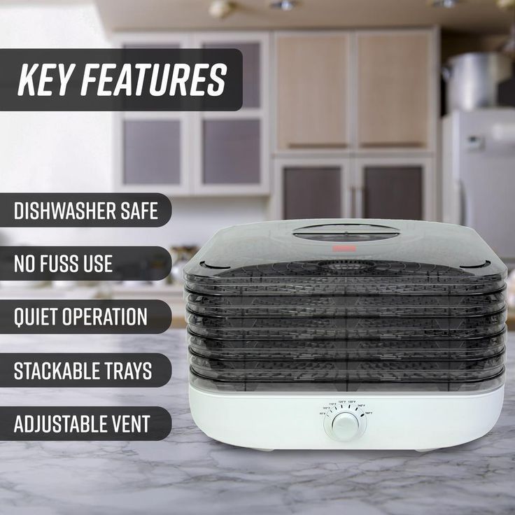 5-Tray White Turbo Food Dehydrator