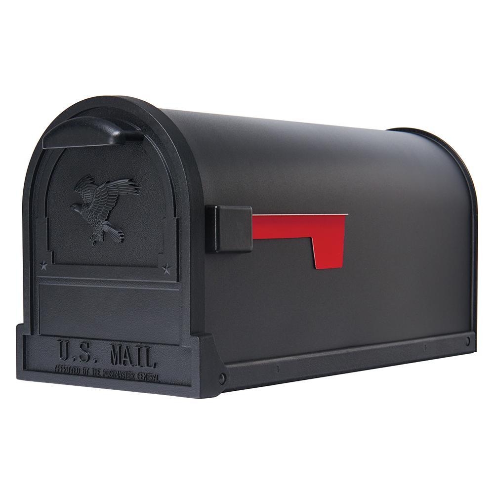 Arlington Large, Steel, Post-Mount Mailbox, Black - Super Arbor
