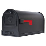 Arlington Large, Steel, Post-Mount Mailbox, Black - Super Arbor