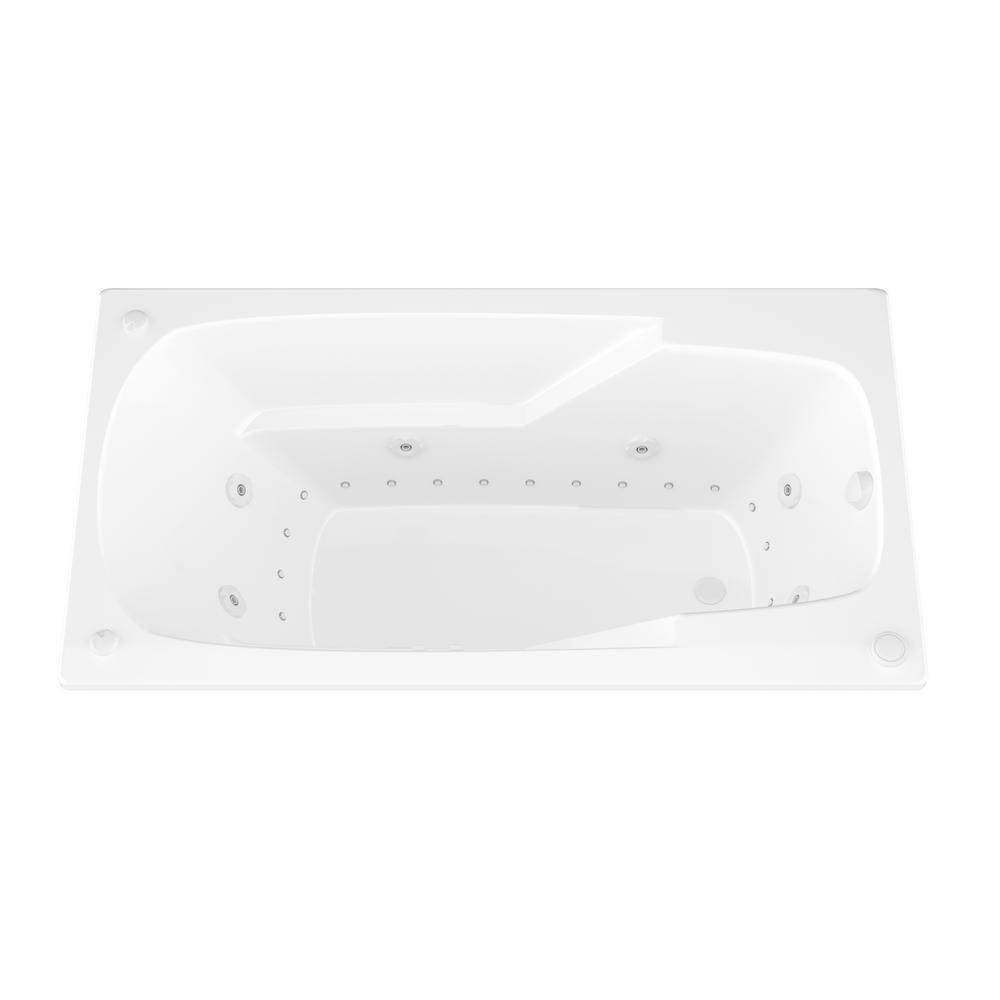 Coral 5 ft. Rectangular Drop-in Whirlpool and Air Bath Tub in White - Super Arbor