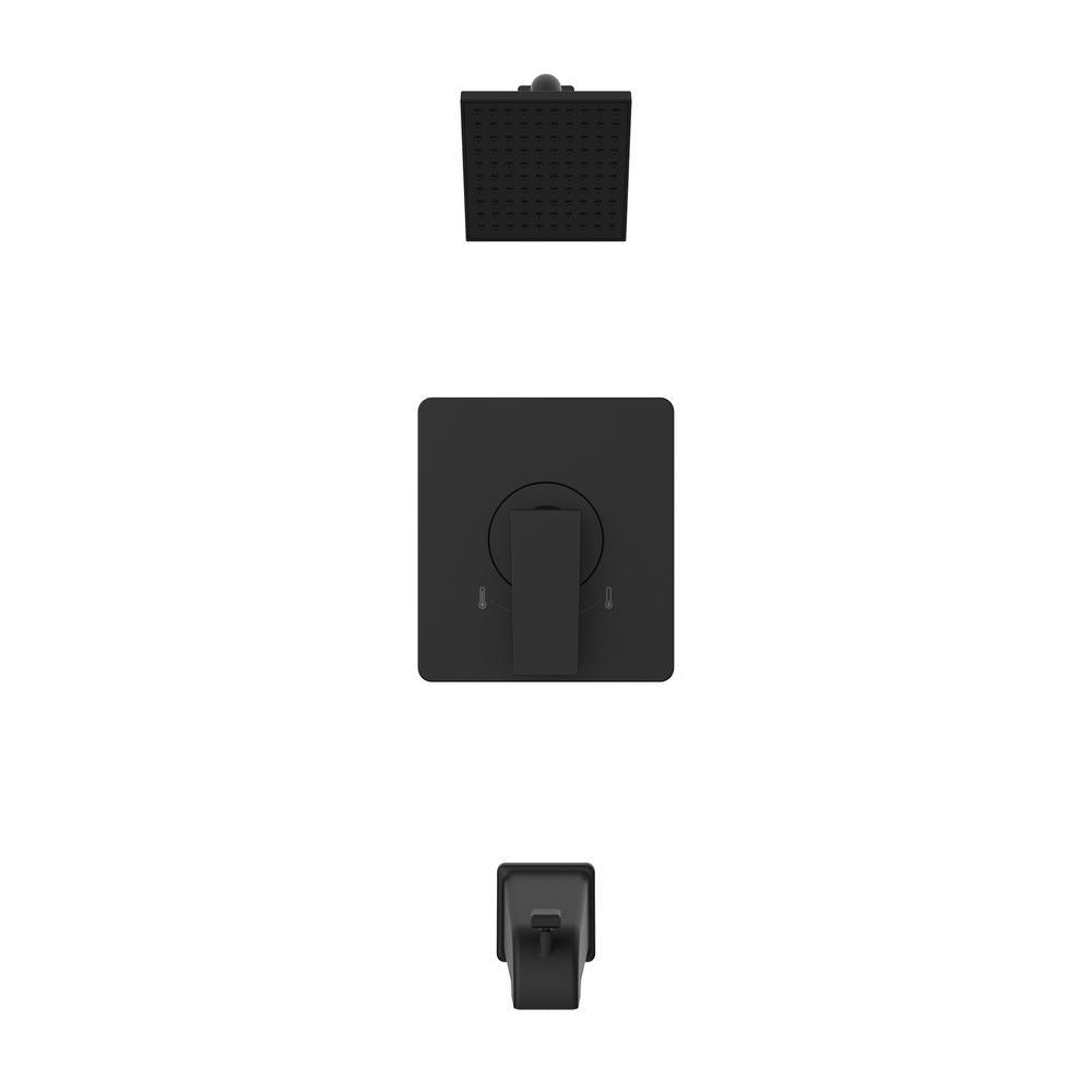 Belanger Single-Handle 1-Spray Tub and Shower Faucet in Matte Black (Valve Included) - Super Arbor