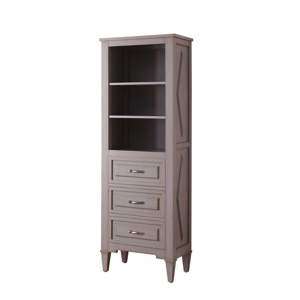 Kelly 22 in. W x 65 in. H x 15 in. D Bathroom Linen Storage Tower Cabinet in Grayish Blue - Super Arbor