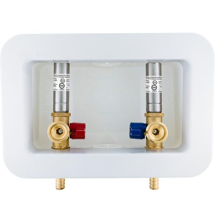 1/2 in. x 3/4 in. MHT Brass Washing Machine Outlet Box with Water Hammer with 1/2 in. Crimp PEX