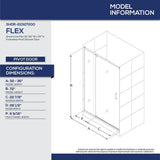 Flex 36 in. x 36 in. x 76.75 in. Pivot Shower Kit Door in Brushed Nickel with Center Drain White Base and Back Walls Kit - Super Arbor