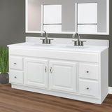 Camilla 61 in. Cultured Marble Vanity Top in Solid White with Double Basin - Super Arbor
