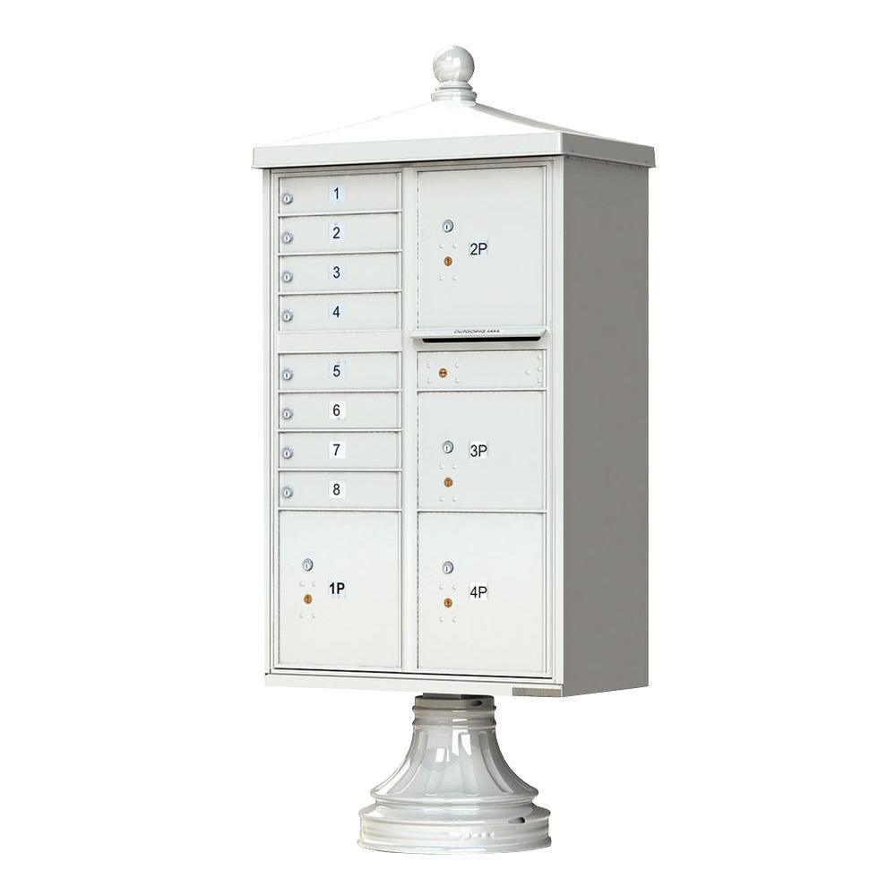 Vital 1570 8 Mailboxes 2 Parcel Lockers 1 Outgoing Pedestal Mount Cluster Box Unit - Super Arbor