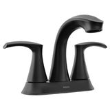 Moen Graeden Spot Resist Brushed Nickel 2-Handle 4-in Centerset WaterSense Bathroom Sink Faucet with Drain and Deck Plate