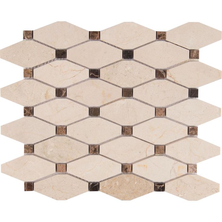 MSI Valencia Blend Elongated Octagon 12 in. x 12 in. x 10 mm Polished Marble Mesh-Mounted Mosaic Tile (10 sq. ft. / case)