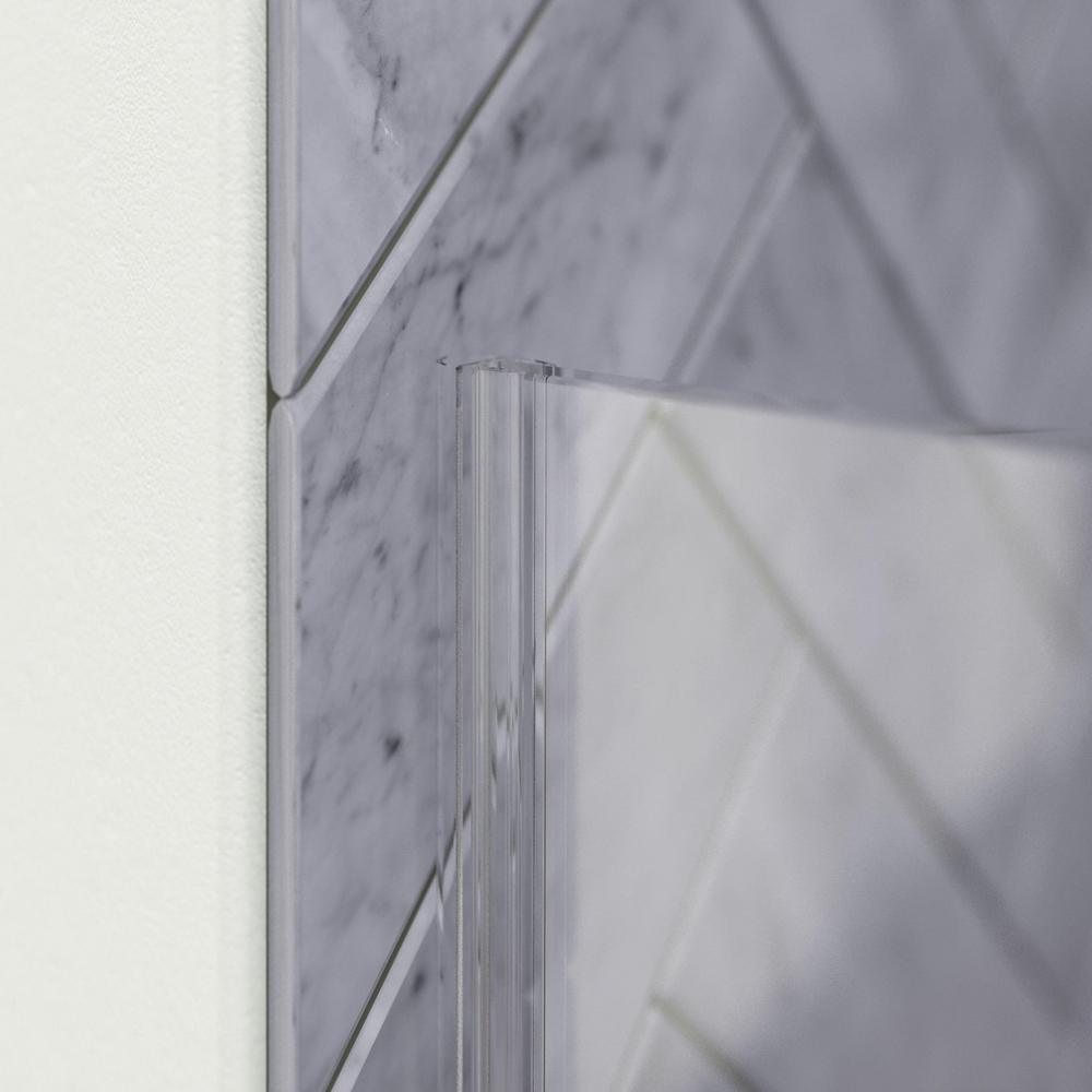 Ametrine 48 in. x 76 in. Heavy Frameless Hinge Shower Door in Brushed Nickel with 5/16 in. (8 mm) Clear Glass - Super Arbor