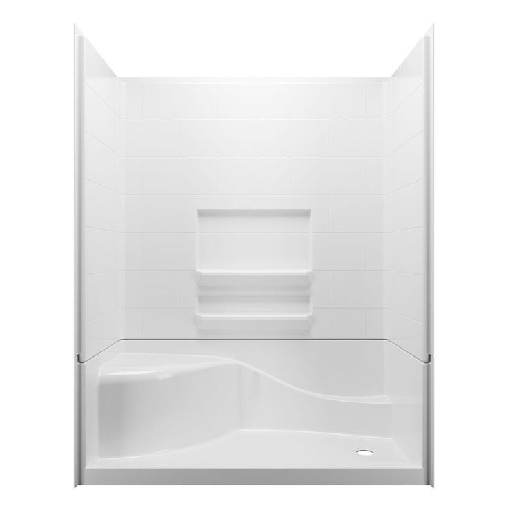 Coronado Acrylx 60 in. x 30 in. Single Threshold Right Drain Shower Kit in White with Bench with Door in Chrome