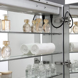 Spazio 30 in. W x 30 in. H Recessed or Surface Mount Medicine Cabinet with LED Lighting and Mirror Defogger