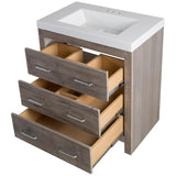 Woodbrook 31 in. W x 19 in. D Bath Vanity in White Washed Oak with Cultured Marble Vanity Top in White with White Sink