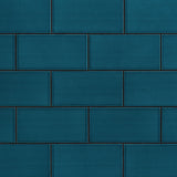 Seaside Marine Blue 4x8 Crackled Glossy Ceramic Tile - Lux Tile