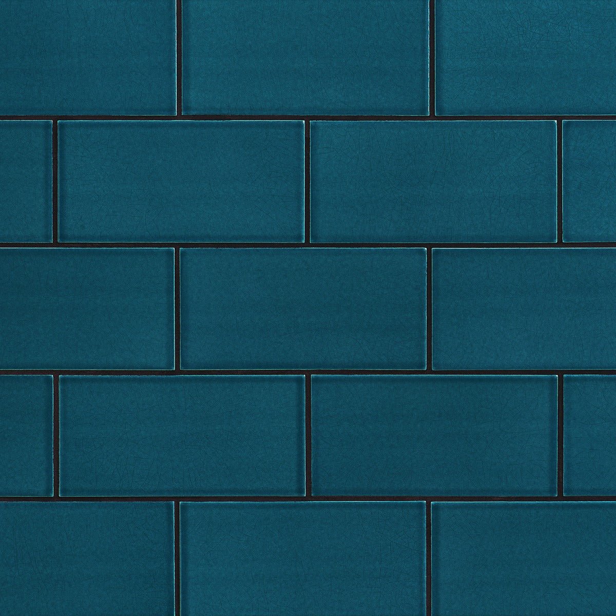 Seaside Marine Blue Crackled Glossy Ceramic Tile - 4x8 Inch