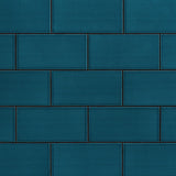 Seaside Marine Blue Crackled Glossy Ceramic Tile - 4x8 Inch
