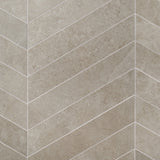 New Rock Tortora Beige 4x21 Chevron Matte Porcelain Tile - Lux Tile